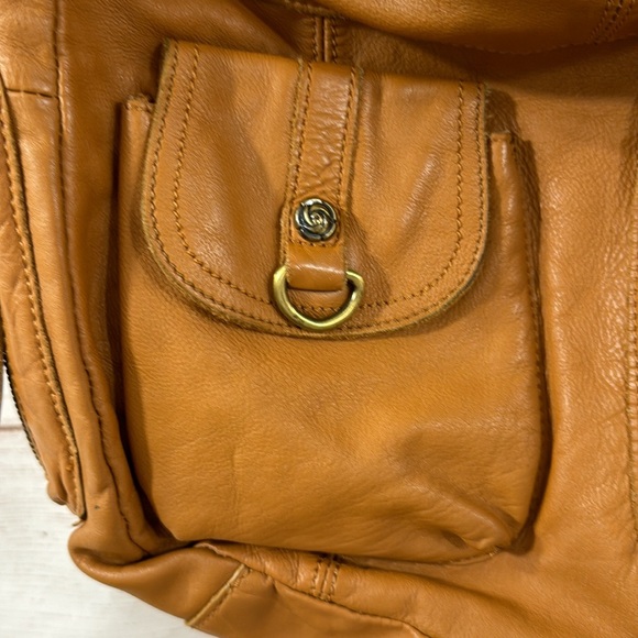 Gently used Tan leather shoulder from Anthropologie by Rough Roses - Picture 4 of 14
